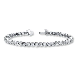.925 Sterling Silver Plated Brilliant 3 mm Round Cubic Zirconia Tennis Bracelet - Picture 1 of 1