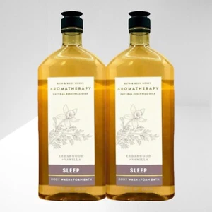 2 PCS BATH & BODY WORKS AROMATHERAPY SLEEP CEDARWOOD VANILLA WASH FOAM GEL 10 OZ - Picture 1 of 4