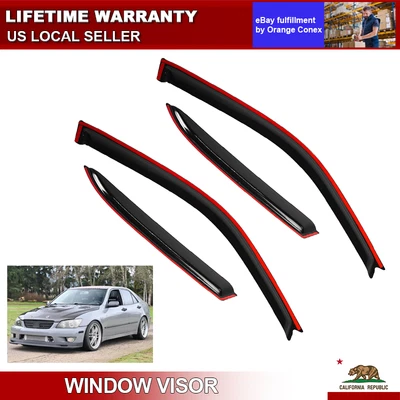 Ventilación de visera de ventana para Lexus IS300 JDM Mugen 2001-2005 estilo 3D ondulado negro tintado Foto 1 de 4