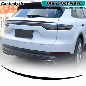 Spoiler nero lucido centrale spoiler posteriore ala labbro per Porsche Cayenne 2018-22 - Foto 1 di 11