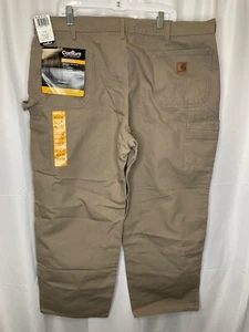 Dungaree da lavoro anatra lavata originale da uomo 42 x 30 nuovo con etichette cachi USA Sears - Foto 1 di 10