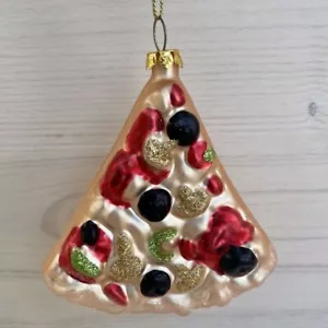 Robert Stanley Pizza Slice Ornament Blown Glass NWT - Picture 1 of 8