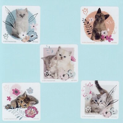 SMILEMAKERS 15 Rachael Hale Pretty Kitty Large Stickers - Party Favors - Cats, Kittens