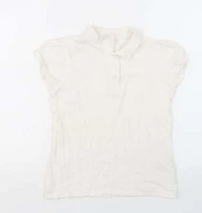George Girls White Cotton blend Polo Size 11-12 Years - Picture 1 of 12