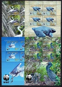 Penrhyn 2008 Mi.Nr. 611-14 arco pequeño WWF ** aves aves garzas - Imagen 1 de 1