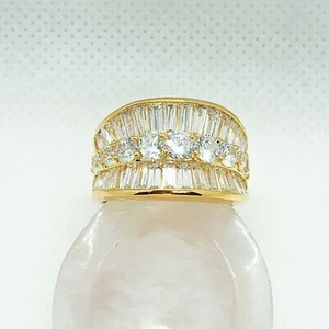 R5338 Women Fashion Jewelry White Yellow Gold Plated Engagement Wedding CZ Ring - Picture 1 of 8