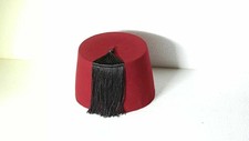 FEZ AUTHENTIC TURKISH GENUINE FES ottomano Tarbush rosso e nappa di seta