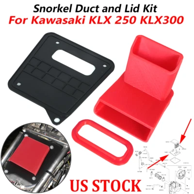 Kit de conducto y tapa de snorkel de EE. UU. para Kawasaki KLX 250 2009-20 KLX 300 2006-22 alto flujo Foto 1 de 4