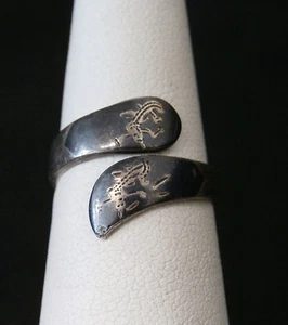 Neat Vintage SIAM Sterling Silver THAI Wrap Ring. Make Offer! #677 - Picture 1 of 7