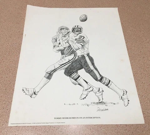 VINTAGE & RARE 1981 TOMMY MYERS NEW ORLEANS SAINTS SHELL OIL OLD POSTER Cover