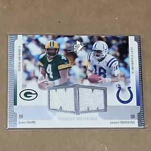 Peyton Manning / Brett Favre 2005 Upper Deck SPx Winning Materials Dual Jersey - Picture 1 of 2