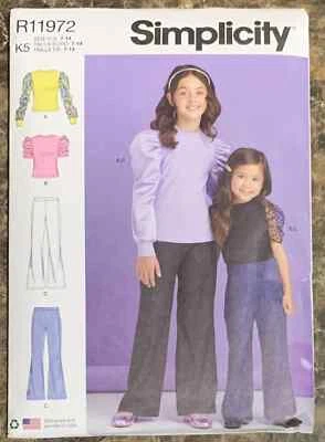 Simplicity Sewing Pattern R11972 Girl's Top & Pants Sizes 7-14 - Image 1 of 3