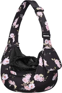 Dog Cat Sling Carrier, Pet Carrier Camellia Tote Bag Hands Free Adjustable Padde - Picture 1 of 7