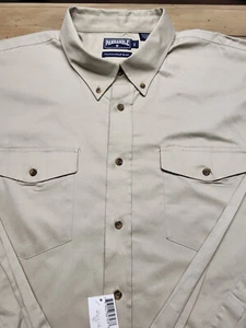 Herren Panhandle Slim Western Hemd Größe XXL Hellbraun Khaki Button Down Neu mit Etikett Langarm - Bild 1 von 10