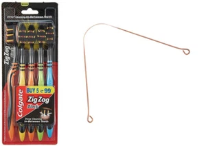 Colgate ZigZag Black Toothbrush (Medium, Pack of 5) & Free 1 Tongue Cleaner - Picture 1 of 3