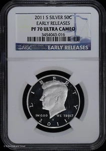 2011 S 50c Proof Silver Kennedy Half Dollar NGC PR70 Ultra Cameo | Early Release - Picture 1 of 4
