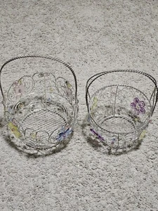New! Metal Easter Baskets - Decorative & Designer Style - Set of 2 - Picture 1 of 9