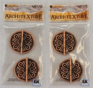 Sticko EK Success Architexture Copper Tone Metal Hinges Hinge Stickers 2 Pkgs - Picture 1 of 10