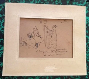 Adolphe Léon Willette "L'empereur en grande retenue" Satire - Imagen 1 de 2