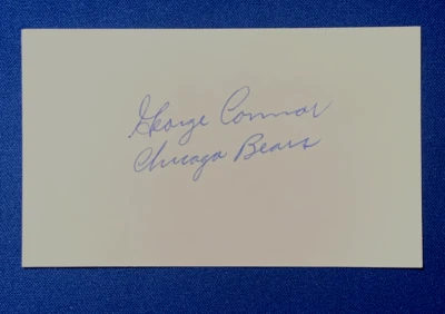 GEORGE CONNER HOF SIGNED 3x5 INDEX CARD CHICAGO BEARS PSA DNA - Image 1 of 3