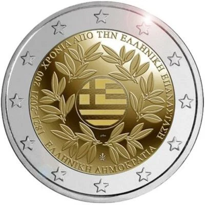 2021 Greece € 2 Euro Uncirculated UNC Coin - Greek Revolution 200 Years - Image 1 of 2