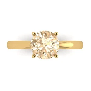 1.5 tcw Round Cut Engagement Ring 14K Yellow Gold Morganite Promise Ring - Picture 1 of 11