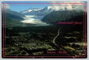 Postcard Aerial View of Mendenhall Glacier on Approach to Juneau Alaska Airport - Picture 1 of 2