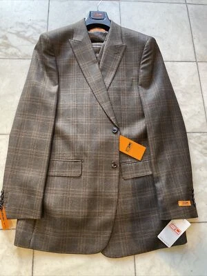 NWT STEVEN LAND Men's Multi Color Vested Plaid Suit Modern 2Buttons Size 44L - Image 1 of 4