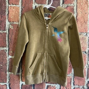 Vintage Free City Zip Up Hoodie Sweatshirt Lets Go Life Young Ones Y2K Green - Picture 1 of 5