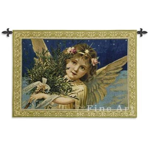 Christmas Greetings Tapestry Wall Hanging - Holiday Decor Idea Angel W54" x H38" - Picture 1 of 1