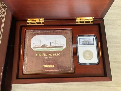 NGC 1855 O ARROWS 50c SS REPUBLIC HALF DOLLAR LIBERTY SEATED SHIPWRECK  - Image 1 of 4