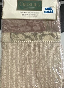2 Stück Vintage CROSCILL 200 Luxus Perkal KING Kissenbezüge Baumwolle Milan 5707 - Bild 1 von 6