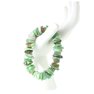 Green Chrysoprase Artisan Nugget Stretch Bracelet Gemstone Healing Crystal Earth - Picture 1 of 2