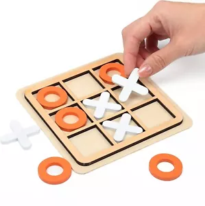 Wooden Board Tic Tac Toe Game XO Table Toy Classical Family Puzzle Game - Picture 1 of 5