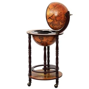 16th Century Wood Globe Wine Bar Stand - Color: Dark Red - Picture 1 of 5