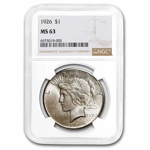 1926 Peace Dollar MS-63 NGC - SKU #11586 Cover