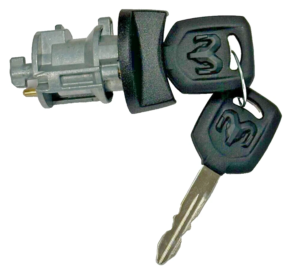 Cilindro de bloqueo de interruptor de llave de encendido Chrysler Dodge OEM 703718 con 2 llaves con logotipo Ram Foto 1 de 4