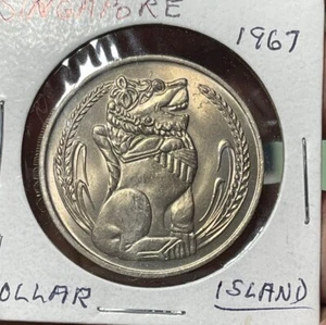 1967 Singapore One Dollar Coin - Picture 1 of 2