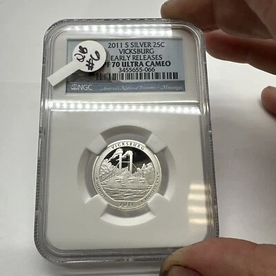 VICKSBURG 2011-S SILVER 25C NGC PF 70 ULTRA CAMEO EARLY RELEASES QB#6 - Image 1 of 2