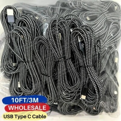 10FT USB-C Type C Cable Fast Charger Long Cord For iPhone 15 16 Pro Samsung Lot - Image 1 of 4