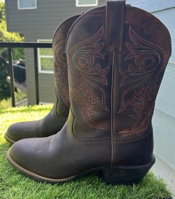 BOTAS Ariat Hombre Marrón/Rojo Sty10011793 Talla 10 EE Foto 1 de 4