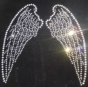 ANGEL WING A iron-on bling fairy transfer applique rhinestone crystal diy CRAFT - Picture 1 of 1