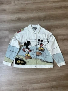 Her Universe Disney Mickey Minnie Denim Jacket 1X Plus Size Vintage Style - Picture 1 of 24