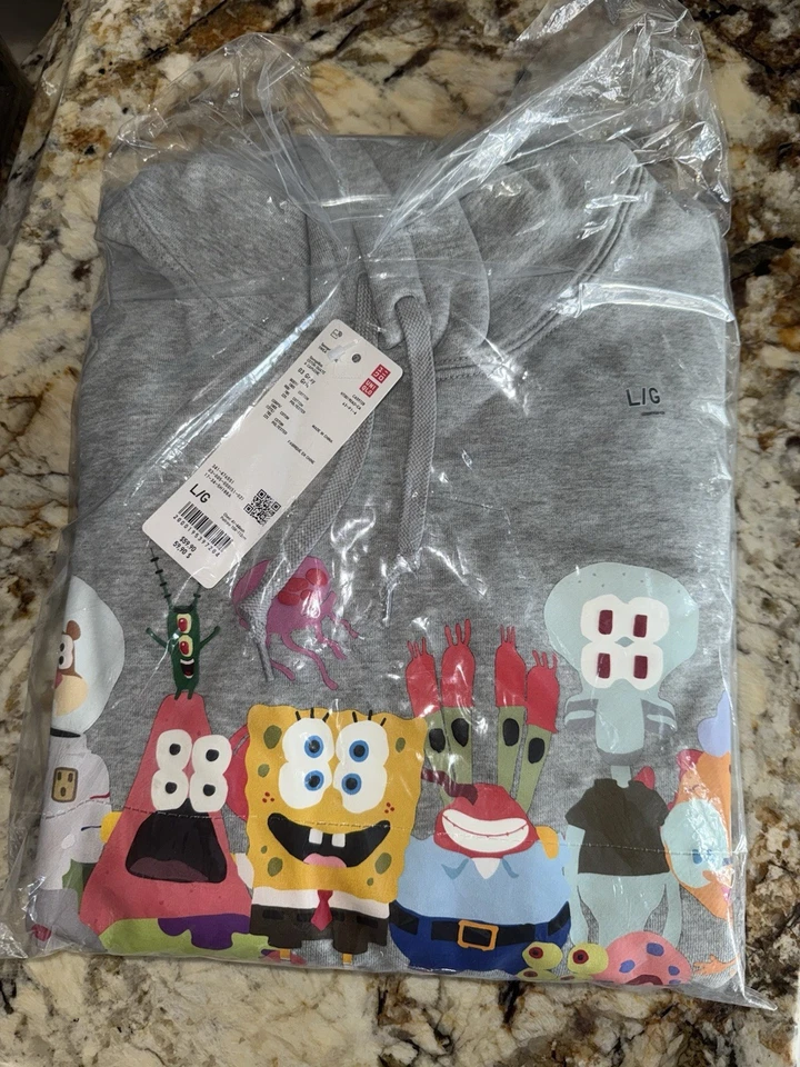 CPFM x Uniqlo Bob Esponja Sudadera con Capucha Gris [Talla Grande] Mercado de Pulgas Planta de Cactus - Nueva Foto 1 de 4