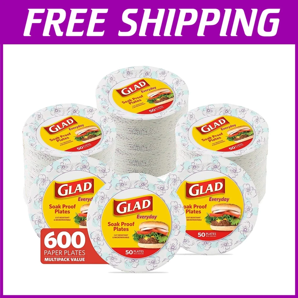 Sturdy Blue Paper Plates - 10" Round, Soak Proof, 12x50 Pack - image 1 of 4