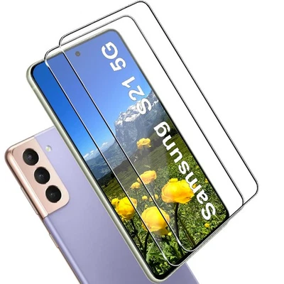 EGEDI Für Samsung Galaxy S21 5G Echt Glas Display Schutz Panzerfolie 9H Schutzglas -2x