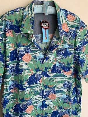 NUEVO CON ETIQUETAS XLT Union Bay Azul Hipopótamo Hawaiano Botón Camisa Tropical XL Alto Hipopótamo Foto 1 de 4