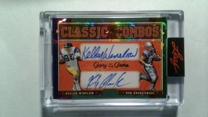 2025 Leaf Glory Of The Game Dual Autograph - Rob Gronkowski & Kellen Winslow 5/7 - Picture 1 of 2