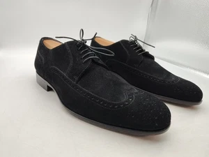 Zapatos de vestir HUGO BOSS-Gamuza Punta de Ala-Con cordones Oxford-Negro-Hombre Talla 8-ITALIA-BONITOS - Imagen 1 de 17