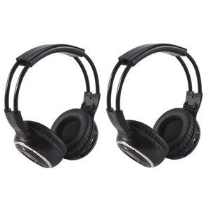 2 x Auriculares Estéreo Infrarrojo IR Coche Reproductor de DVD Reposacabezas Negro V1Y3 - Imagen 1 de 9